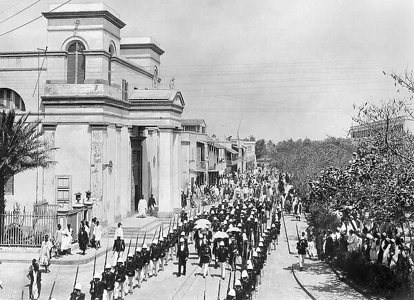 Military Parade, Saint-Louis, Senegal, c. 1900 (b  /  w photo)