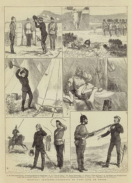 Military Sketches, Incidents of Camp Life at Upnor (engraving)