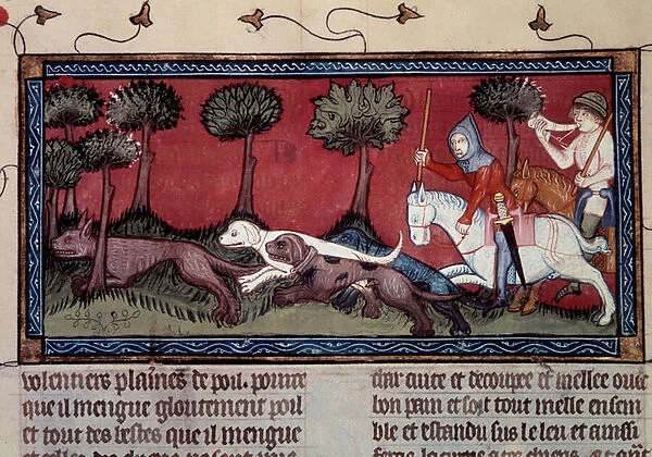 Miniature fox hunt from manuscript fr. 1297 '