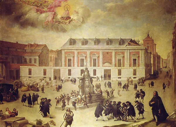 Miracle of Our Lady of Atocha during the construction of Casa de la Villa, 1656 (oil on canvas)