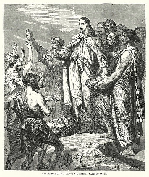 The Miracle of the Loaves and Fishes, Matthew XV, 36 (engraving)