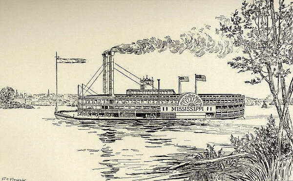 A Mississippi Steamer off St. Louis, from American Notes by Charles Dickens