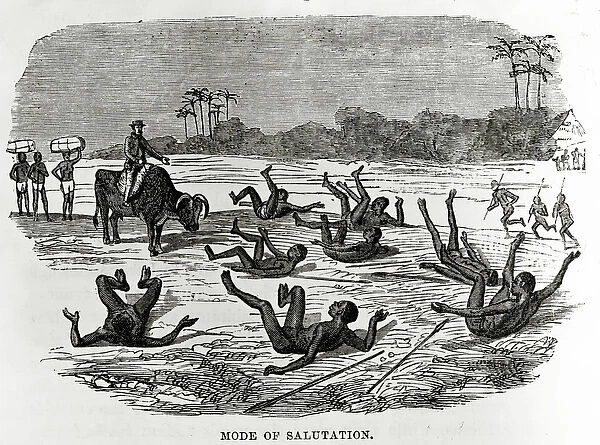 Mode of Salutation, illustration from Great African Travellers, from Mungo Park to Livingstone