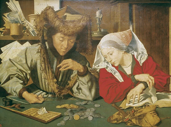 The Moneylender and his Wife (oil on panel)