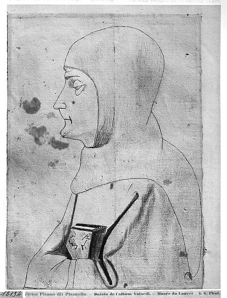 Monk, from the The Vallardi Album (pen & ink on paper) (b  /  w photo)