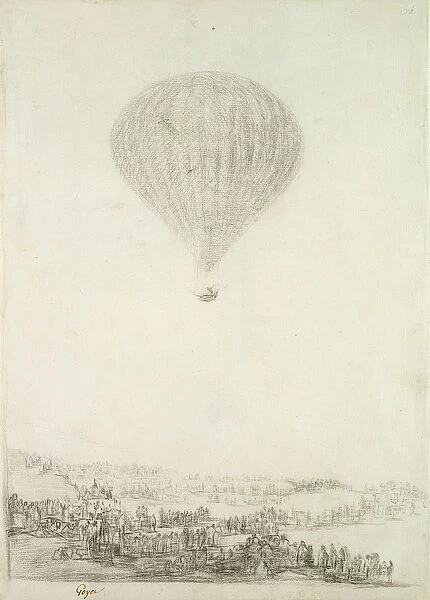 The Montgolfier Brothers, c. 1800-08 (black chalk on paper)