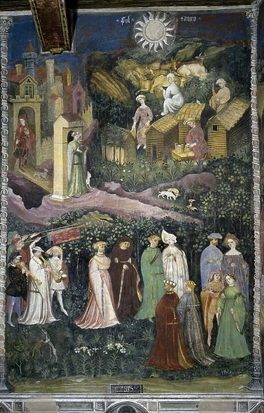 Month of June: dance of ladies and horsemen. c. 1535 (fresco)