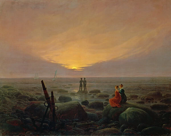 Moon Rising Over the Sea, 1821 (oil on canvas)