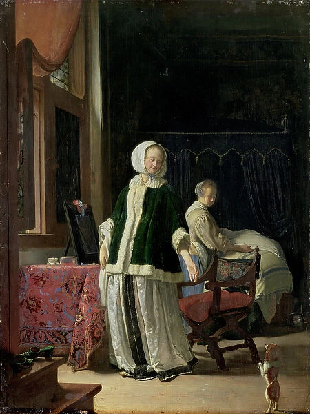 The Morning Toilet of a Young Lady (oil on board)