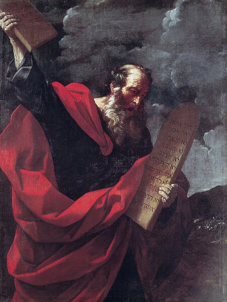 Moses with the Tablets of the Law (oil on canvas)