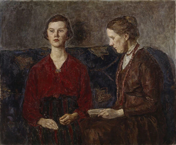 Mother and daughter, 1917 (oil on canvas)
