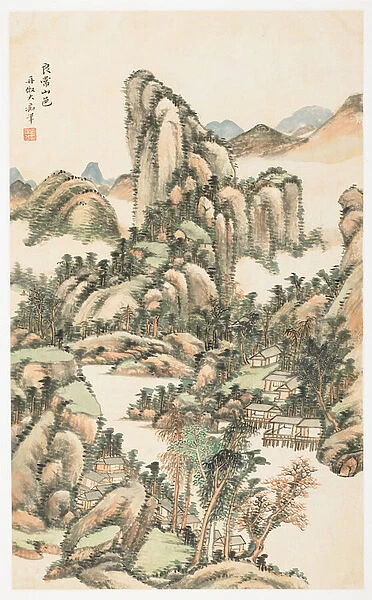 Mountain Color on Mount Liangchang, from an album of 12 leaves, 1723 (ink & colour on paper)