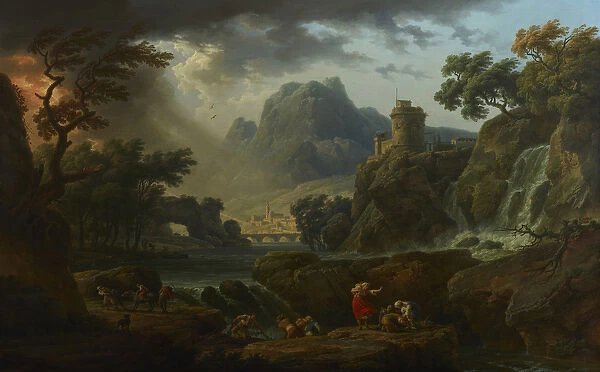 A Mountain Landscape with an Approaching Storm, 1775 (oil on canvas)