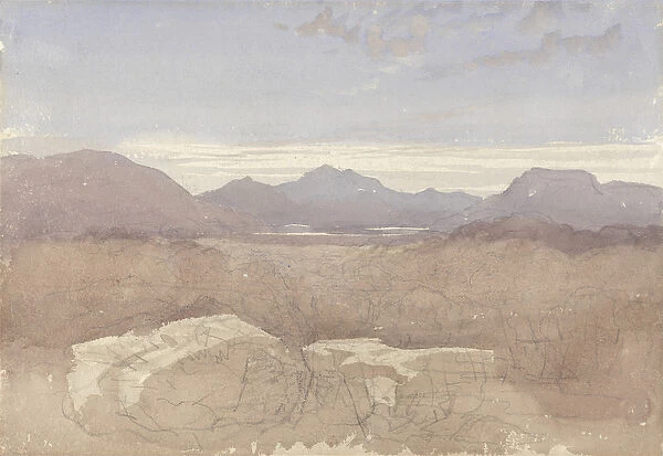 A Mountainous View, North Wales, c. 1818 (w  /  c & graphite on paper)