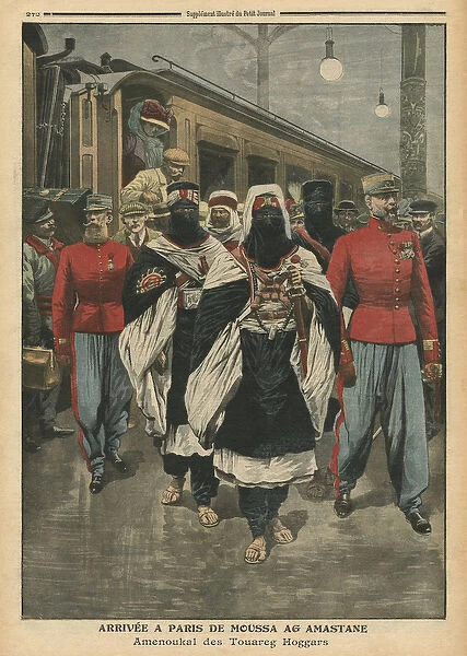 Moussa Ag Amastane arriving in Paris, illustration from Le Petit Journal