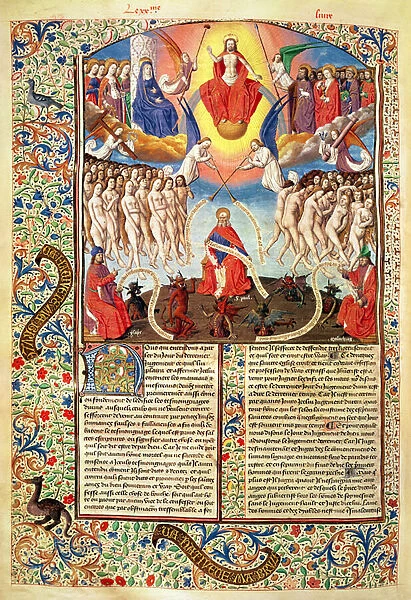 Ms 246 fol. 371v The Last Judgement, from De Civitate Dei by St