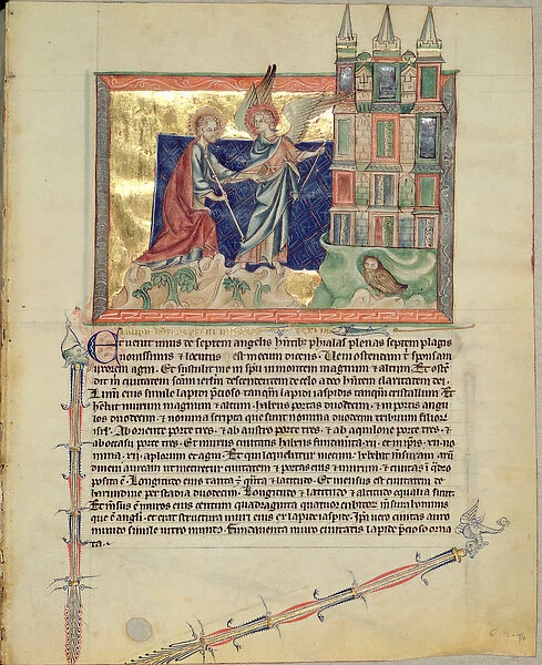 Ms L. A. 139-Lisboa fol. 74 An angel showing the New Jerusalem to St