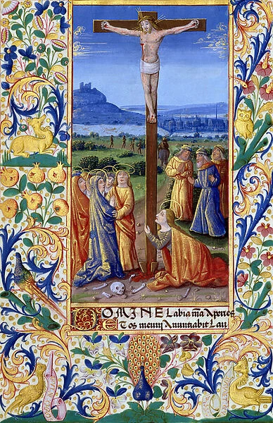 Ms Lat. Q. v. I. 126 f. 84v The Crucifixion, from the Book of Hours of Louis d