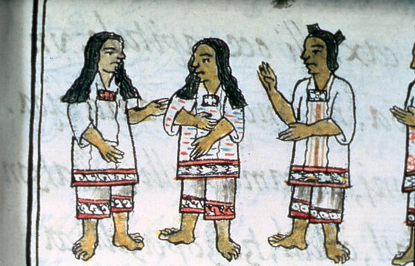 Ms Palat. 218-220 Book IX Female Aztec costumes, from the Florentine Codex