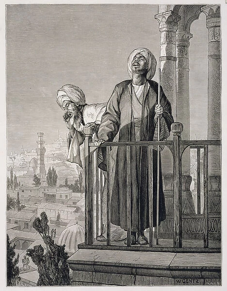 The Muezzins Call to Prayer, 19th century (engraving on paper)