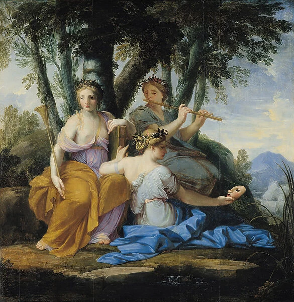 The Muses, Clio, Euterpe and Thalia, c. 1652-55 (oil on panel)
