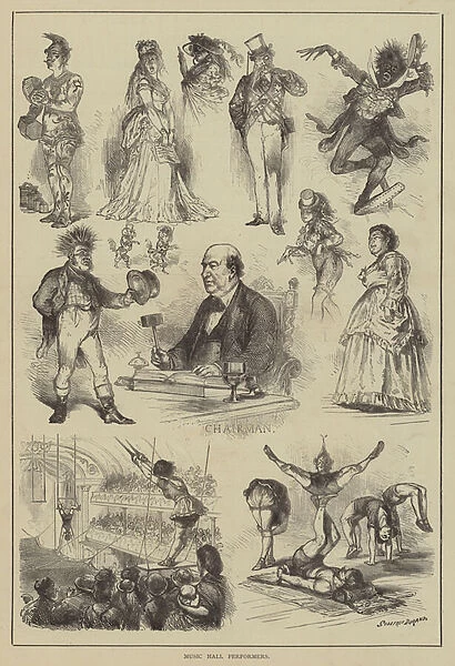 Music Hall Performers (engraving)
