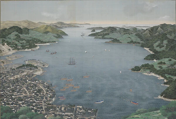 Nagasaki Harbour, c. 1800-50 (silk painting)