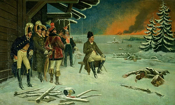 Napoleon at Maly Yaroslavets (oil on canvas)