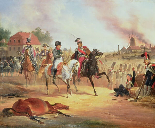 Napoleon and Prince Joseph Poniatowski at the Battle of Leipzig, 19th October 1813