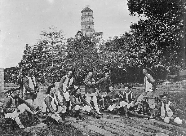The Native Guard of Sir D. B Robertson, British Consulat, Canton, 1872 (b  /  w photo)