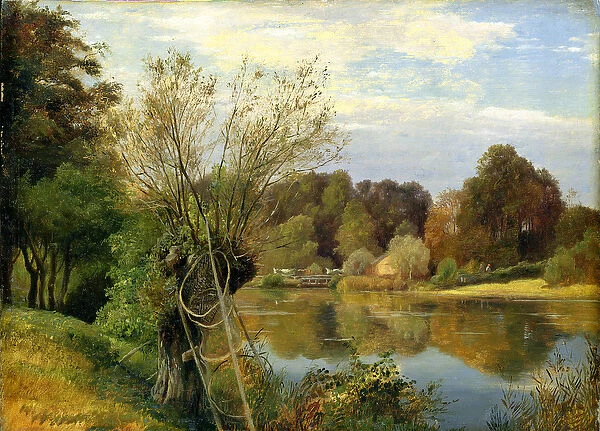 Near the Aumuhle, c. 1830 (oil on paper mounted on card)