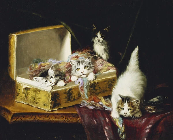 In the Needle Box, (oil on canvas)