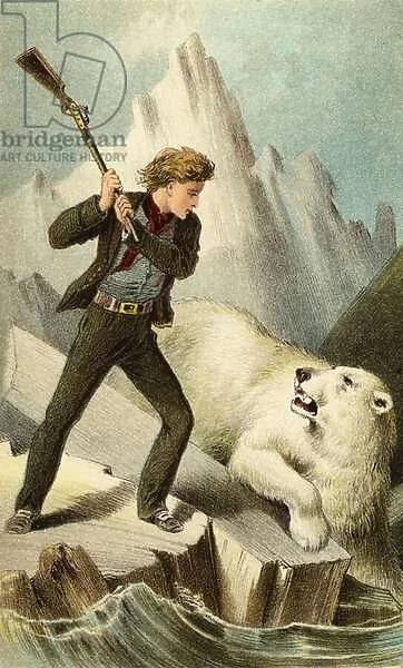 Nelson killing the polar bear (chromolitho)