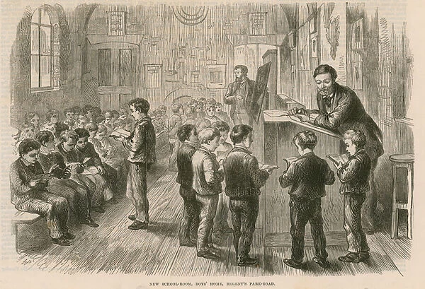New school room, Boys Home, Regents Park Road, London (engraving)