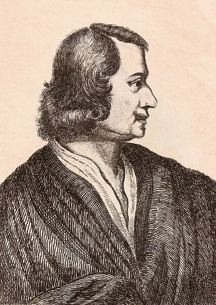Nicolas Poussin, illustration from 75 Portraits Of Celebrated Painters From