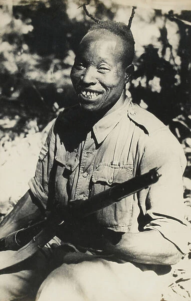 A Nigerian sergeant attached to the 5th West African Brigade, 1944 (b  /  w photo)