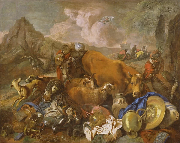 Noahs Sacrifice on Leaving the Ark (oil on canvas)