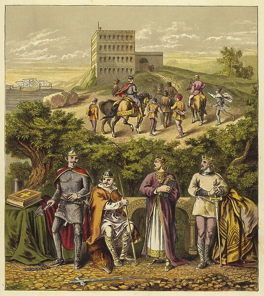 The four Norman kings of England; King William I, King William II, King Henry I, King Stephen (chromolitho)
