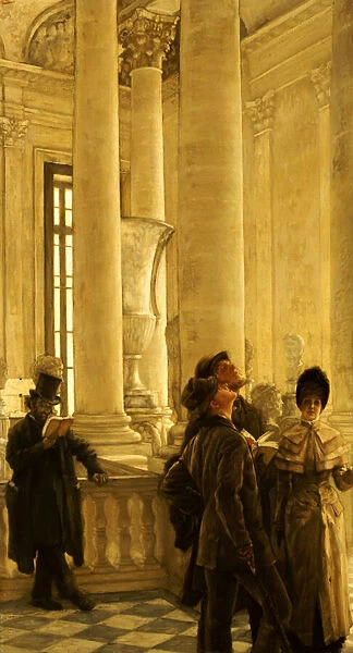 The North Stairs at the Louvre (oil on canvas)