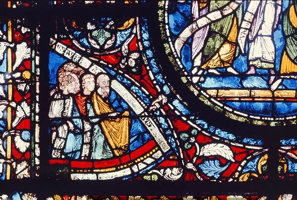 Detail of the north window of the Choir, late 12th century (stained glass)