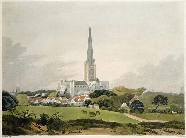 Norwich Cathedral, 1802, engraved by Edward Bell (fl. 1794-1847) (print)