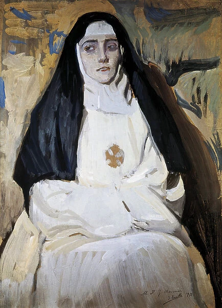 A nun Painting by Joaquin SOROLLA (1863-1923), 1918