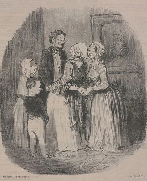 The Obligatory New Years Visit to Aunt Rabourdin, 1847 (lithograph)