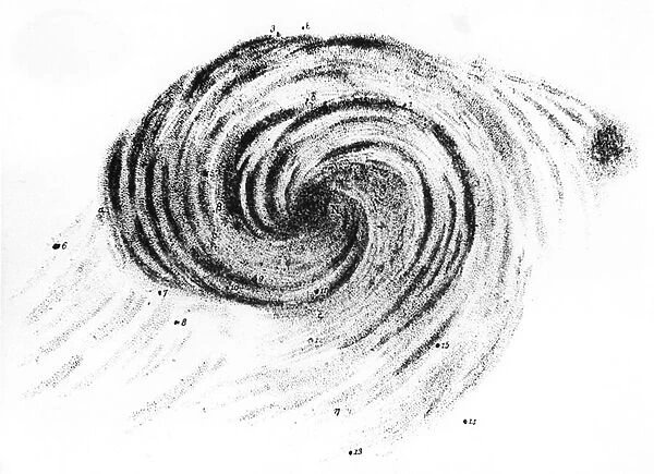 Observation of whirlpool galaxy in Canes Venatici, from Observations of Nebulae