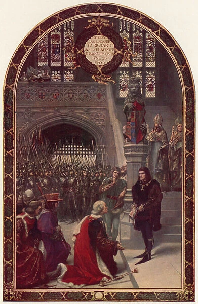 Offer of the kingship to Richard, Duke of Gloucester, at Baynards Castle, London, 26 June 1483 (colour litho)