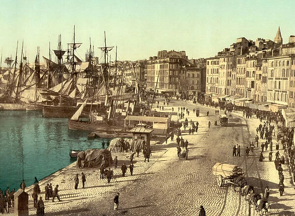 Old Harbor (Vieux-Port), Marseille, France, c.1890-1900 (photochrom)