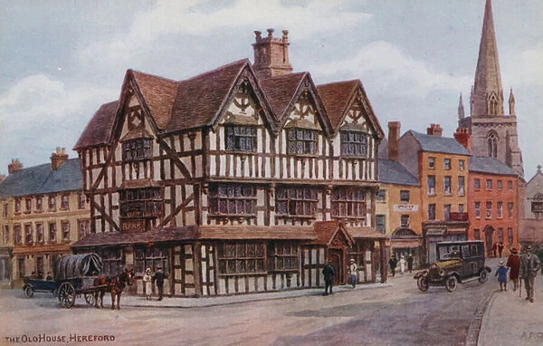 The Old House, Hereford (colour litho)