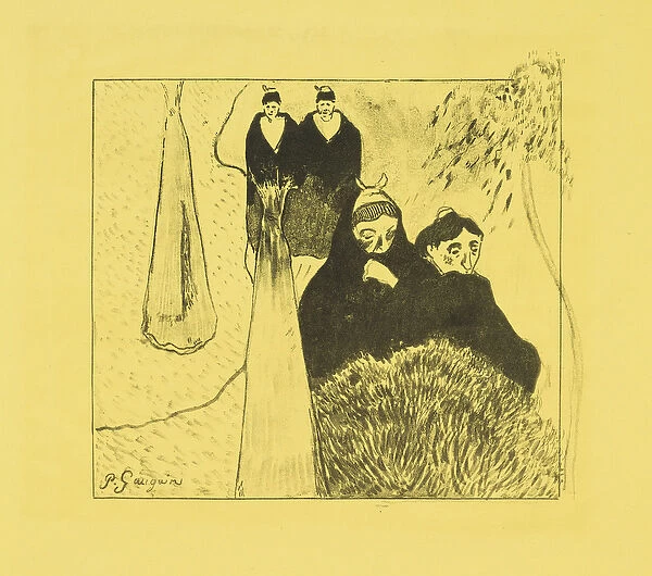 Old Women of Arles, 1889 (zincograph on yellow wove paper)