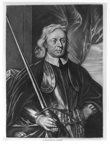 Oliver Cromwell (1599-1658) illustration from Portraits of Characters Illustrious