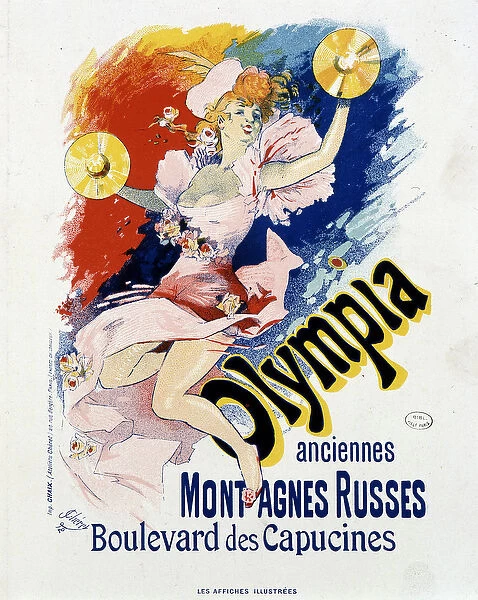 Olympia: old roller coaster, comic book of the Capuchines - poster by Jules Cheret, 1892
